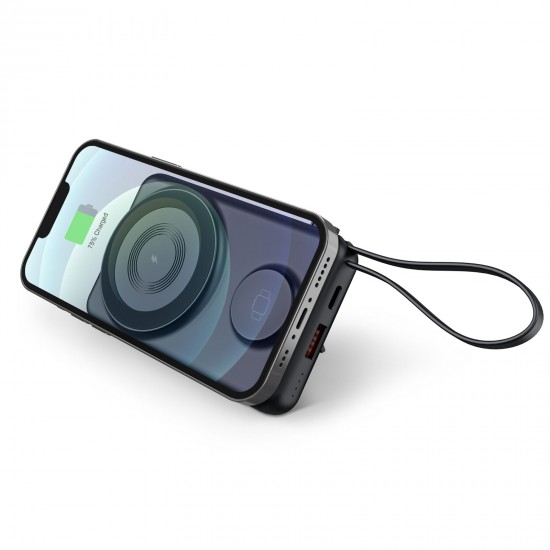 225501 KAYABEYİ 10.000 MAH SİYAH MAGSAFE  ve  WIRELESS POWERBANK