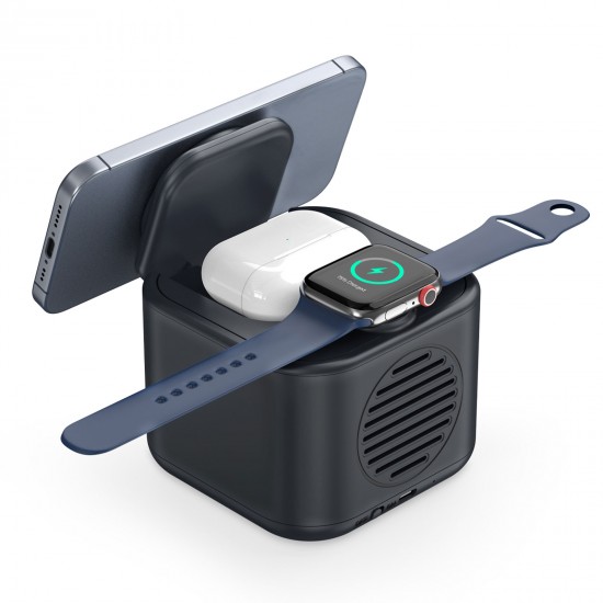 266101 LOTUS SİYAH HOPARLÖR VE WIRELESS SARJ STANDI