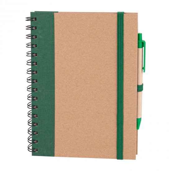 306310 PURSAKLAR YEŞİL SPİRALLİ TARİHSİZ DEFTER (15X21 CM)