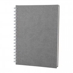 306822 ALTINDAĞ GRİ KARELİ SPİRALLİ TARİHSİZ DEFTER (17X24 CM)