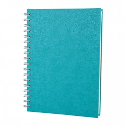 306823 ALTINDAĞ TURKUAZ KARELİ SPİRALLİ TARİHSİZ DEFTER (17X24 CM)