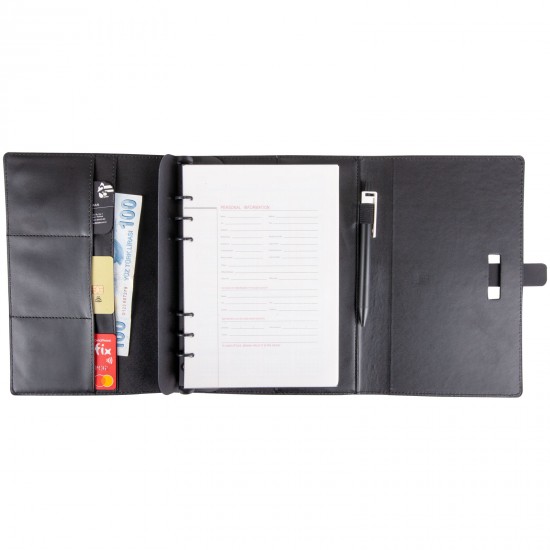 309601 DEMİRTEPE SİYAH TARİHSİZ ORGANİZER DEFTER (17x22CM)