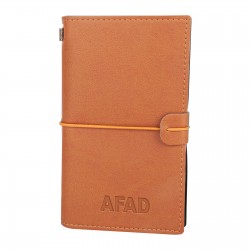 310009 KUĞULU KAHVERENGİ TARİHSİZ DEFTER (11,5X20 CM)