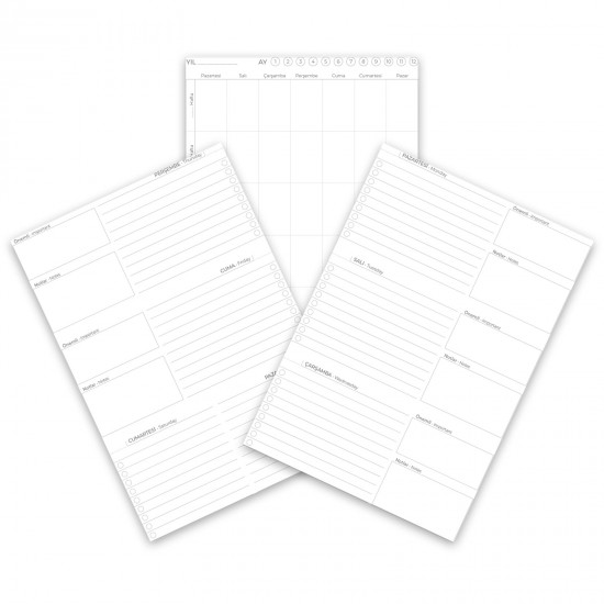 311304 KOLEJ KIRMIZI SPİRALLİ HAFTALIK PLANLAYICI (20x28 CM)