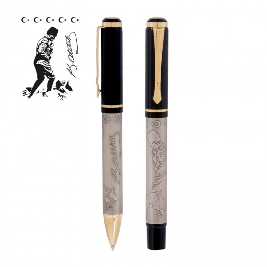 4150AT SİLOPİ ATATÜRK KABARTMALI İKİLİ KALEM SETİ 