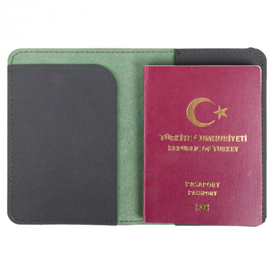 460110 PASAPORTLUK YEŞİL DERİ