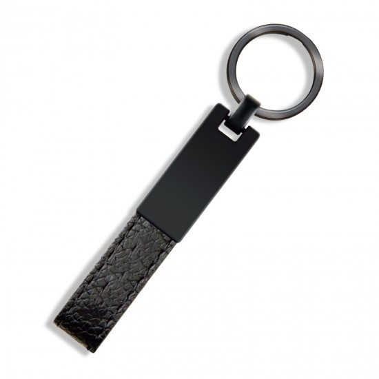 475301 ANZER SİYAH METAL - DERİ ANAHTARLIK