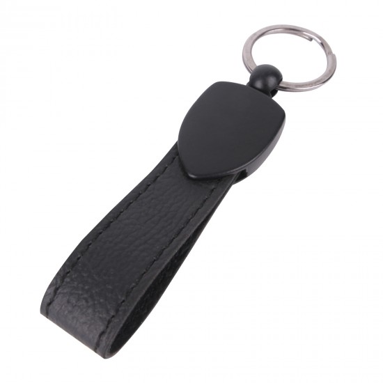 476001 DÜZPELİT SİYAH METAL - DERİ ANAHTARLIK