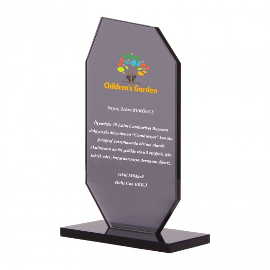 486401 OSKAY SİYAH KRİSTAL PLAKET