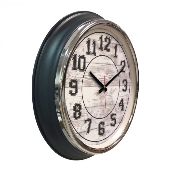 500217 KİBELE201 FÜME METAL KASA DUVAR SAATİ (505 MM)