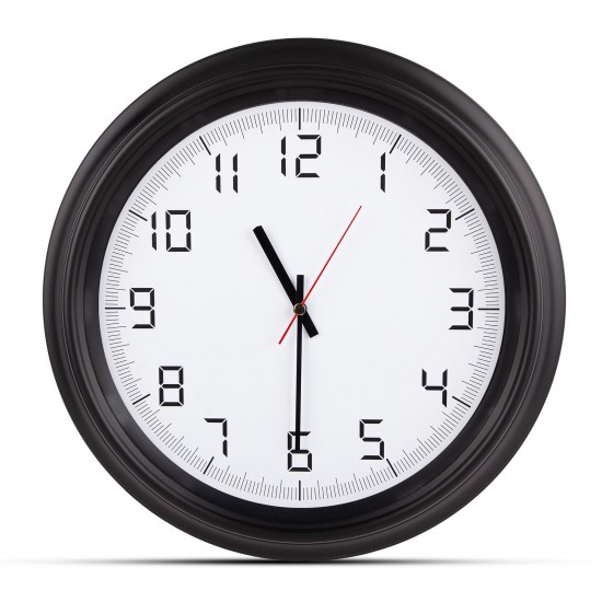 5007101 ATLAS SİYAH PLASTİK KASA DUVAR SAATİ (380MM)