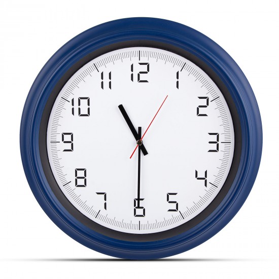 5007105 ATLAS LACİVERT PLASTİK KASA DUVAR SAATİ (380MM)