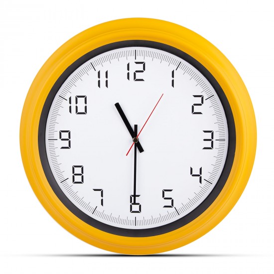 5007106 ATLAS SARI PLASTİK KASA DUVAR SAATİ (380MM)