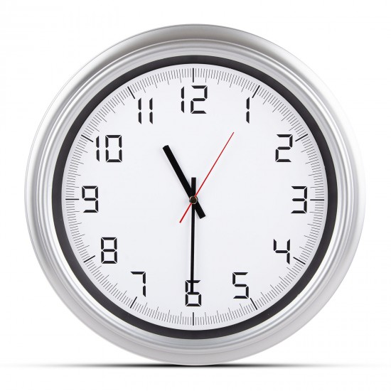 5007120 ATLAS GÜMÜŞ PLASTİK KASA DUVAR SAATİ (380MM)