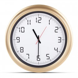 5007143 ATLAS ALTIN-BEYAZ PLASTİK KASA DUVAR SAATİ (380MM)