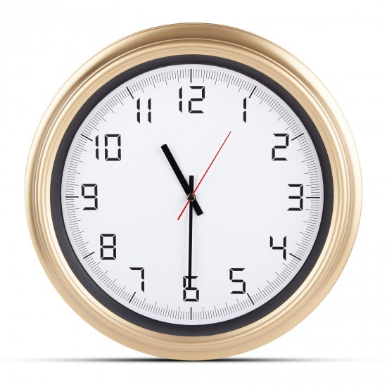 5007143 ATLAS ALTIN-BEYAZ PLASTİK KASA DUVAR SAATİ (380MM)