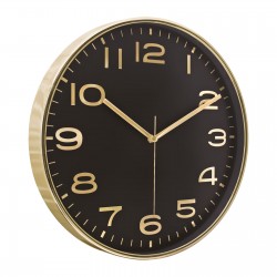 5010133 HADES406 SİYAH-ALTIN METALİZE ÇERÇEVE DUVAR SAATİ(380 MM)