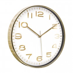 5010143 HADES406 ALTIN-BEYAZ METALİZE ÇERÇEVE DUVAR SAATİ(380 MM)