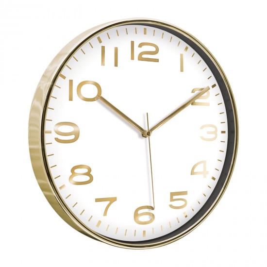 5010143 HADES406 ALTIN-BEYAZ METALİZE ÇERÇEVE DUVAR SAATİ(380 MM)