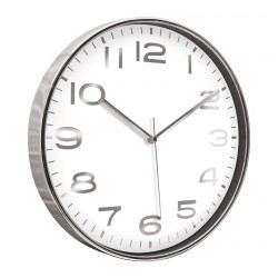 5010144 HADES406 BEYAZ-GÜMÜŞ METALİZE ÇERÇEVE DUVAR SAATİ(380 MM)