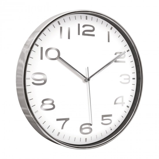 5010144 HADES406 BEYAZ-GÜMÜŞ METALİZE ÇERÇEVE DUVAR SAATİ(380 MM)