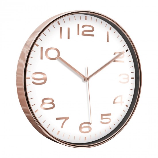 5010145 HADES406 BEYAZ-BAKIR METALİZE ÇERÇEVE DUVAR SAATİ(380 MM)