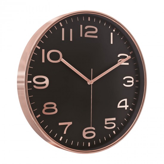 5010146 HADES406 SİYAH-BAKIR METALİZE ÇERÇEVE DUVAR SAATİ(380 MM)