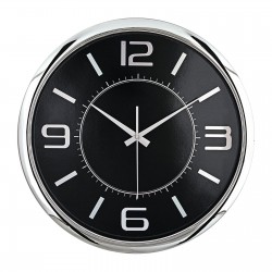 5013134 HELLEN404 SİYAH-GÜMÜŞ METALİZE ÇERÇEVE DUVAR SAATİ (420MM)