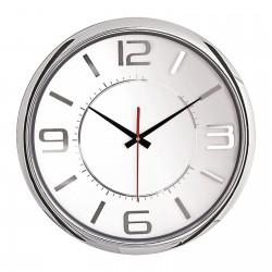 5013144 HELLEN404 BEYAZ-GÜMÜŞ METALİZE ÇERÇEVE DUVAR SAATİ (420MM)