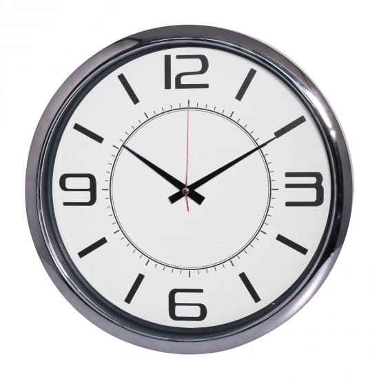 5013147 HELLEN404 BEYAZ-FÜME METALİZE ÇERÇEVE DUVAR SAATİ (420MM)