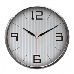 5019220 THOR707 GÜMÜŞ METAL ÇERÇEVE DUVAR SAATİ (320MM)