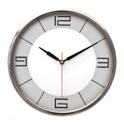 5019251 THOR707 GÜMÜŞ-GRİ METAL ÇERÇEVE DUVAR SAATİ (320MM)