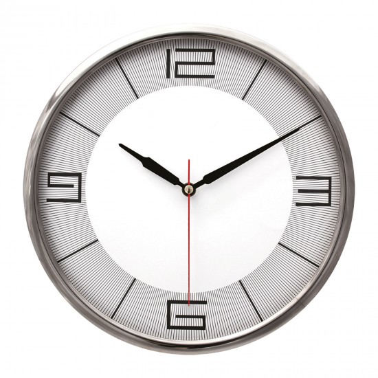 5019251 THOR707 GÜMÜŞ-GRİ METAL ÇERÇEVE DUVAR SAATİ (320MM)