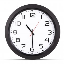 502301 HERA SİYAH PLASTİK KASA DUVAR SAATİ (350MM)