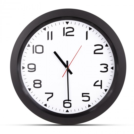 502301 HERA SİYAH PLASTİK KASA DUVAR SAATİ (350MM)