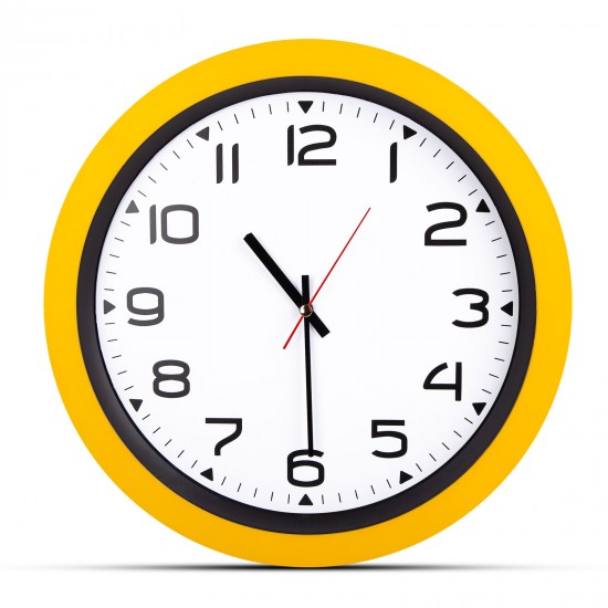 502306 HERA SARI PLASTİK KASA DUVAR SAATİ (350MM)