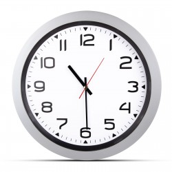 502320 HERA GÜMÜŞ PLASTİK KASA DUVAR SAATİ (350MM)