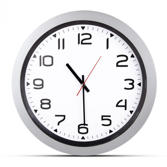 502320 HERA GÜMÜŞ PLASTİK KASA DUVAR SAATİ (350MM)