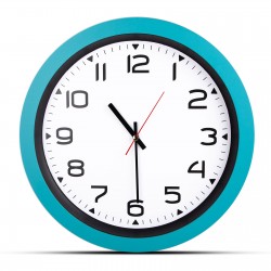 502323 HERA TURKUAZ PLASTİK KASA DUVAR SAATİ (350MM)