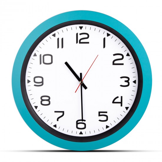 502323 HERA TURKUAZ PLASTİK KASA DUVAR SAATİ (350MM)
