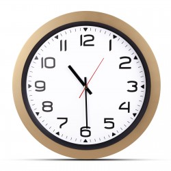 502343 HERA ALTIN-BEYAZ PLASTİK KASA DUVAR SAATİ (350MM)