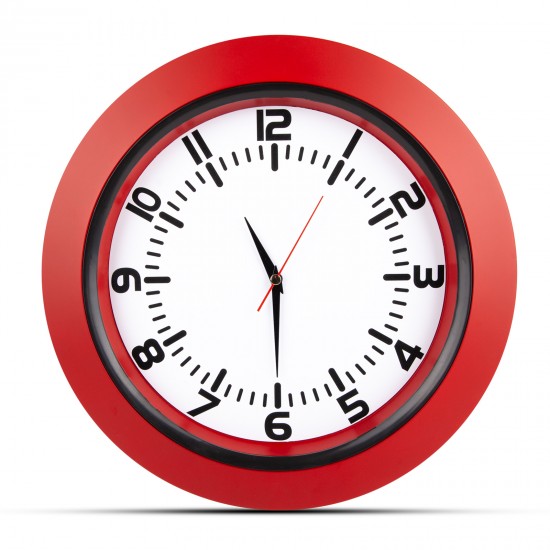 5033304 UMAY KIRMIZI PLASTİK KASA DUVAR SAATİ (350 MM)