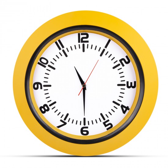 5033306 UMAY SARI PLASTİK KASA DUVAR SAATİ (350 MM)