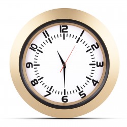 5033343 UMAY ALTIN-BEYAZ PLASTİK KASA DUVAR SAATİ (350 MM)