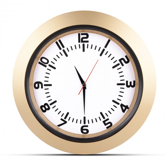 5033343 UMAY ALTIN-BEYAZ PLASTİK KASA DUVAR SAATİ (350 MM)