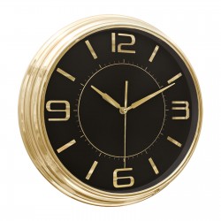 5036233 SEZAR401 SİYAH-ALTIN METALİZE ÇERÇEVE DUVAR SAATİ (380 MM)