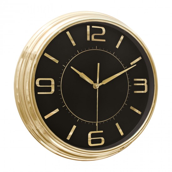 5036233 SEZAR401 SİYAH-ALTIN METALİZE ÇERÇEVE DUVAR SAATİ (380 MM)