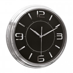 5036234 SEZAR401 SİYAH-GÜMÜŞ METALİZE ÇERÇEVE DUVAR SAATİ (380 MM)