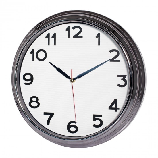 5036247 SEZAR401 BEYAZ-FÜME METALİZE ÇERÇEVE DUVAR SAATİ (380 MM)