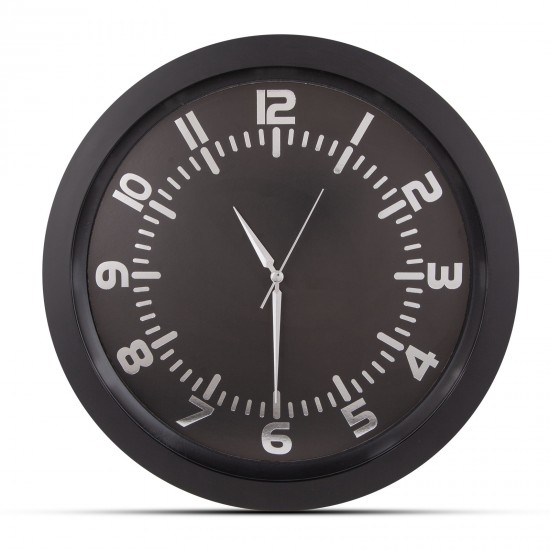 504301 POSEIDON SİYAH PLASTİK KASA DUVAR SAATİ 350MM